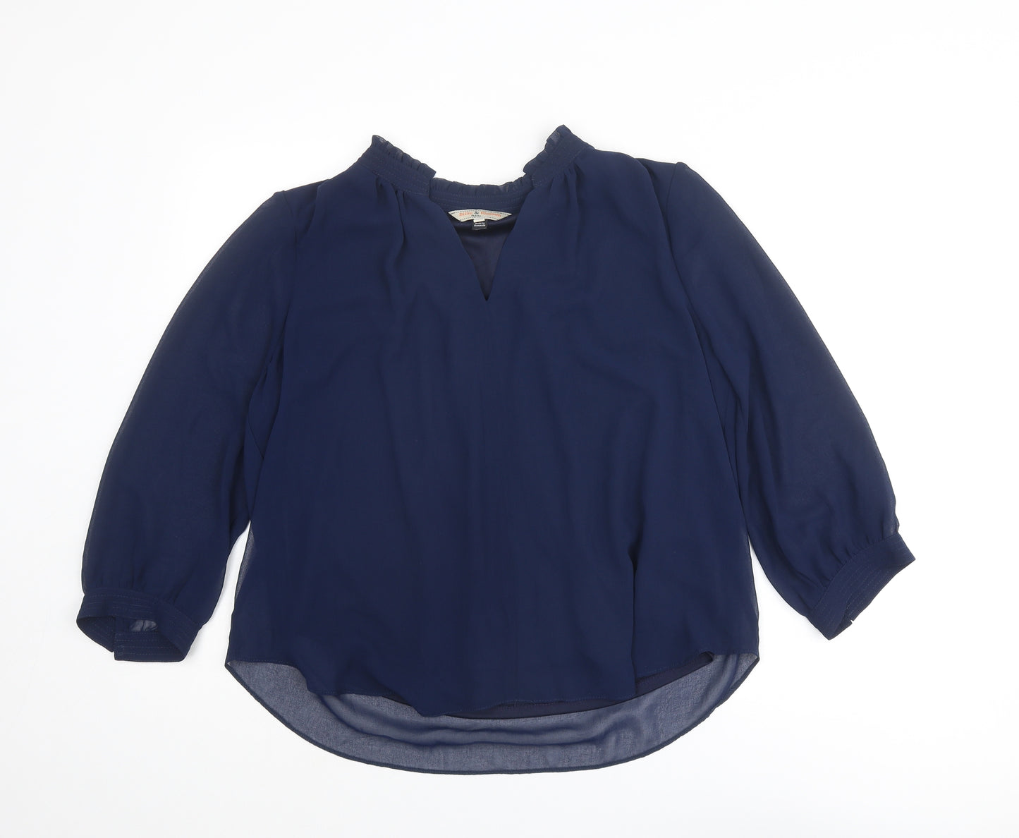 Dorothy Perkins Womens Blue Polyester Basic Blouse Size 16 V-Neck