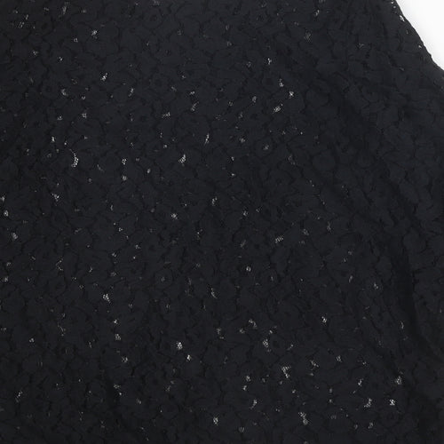 Per Una Womens Black Cotton Basic T-Shirt Size 18 Round Neck