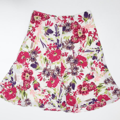 Emma Blake Womens Multicoloured Floral Polyester Swing Skirt Size 18