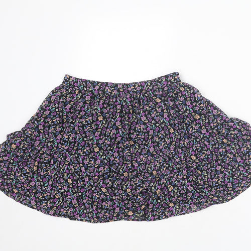 Marks and Spencer Girls Multicoloured Floral Polyester Flare Skirt Size 13-14 Years Regular Pull On