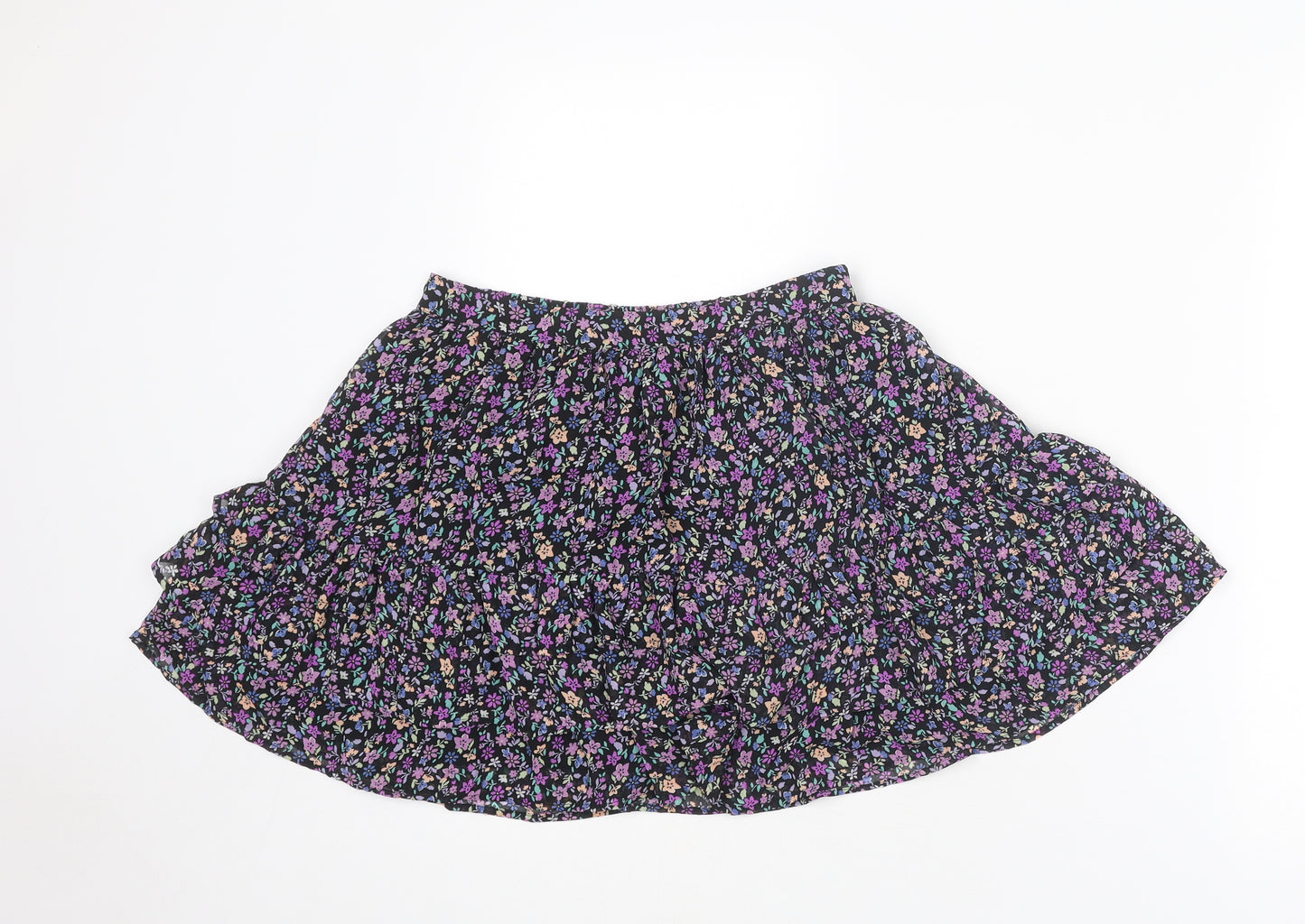 Marks and Spencer Girls Multicoloured Floral Polyester Flare Skirt Size 13-14 Years Regular Pull On