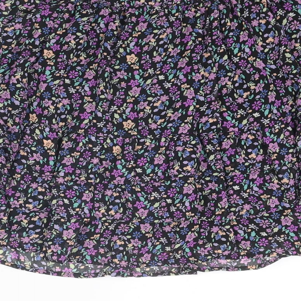 Marks and Spencer Girls Multicoloured Floral Polyester Flare Skirt Size 13-14 Years Regular Pull On