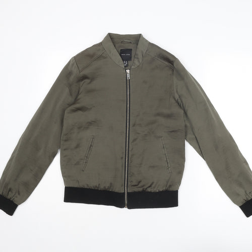 New Look Womens Green Bomber Jacket Jacket Size 8 Zip