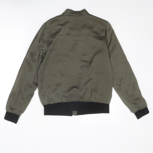 New Look Womens Green Bomber Jacket Jacket Size 8 Zip