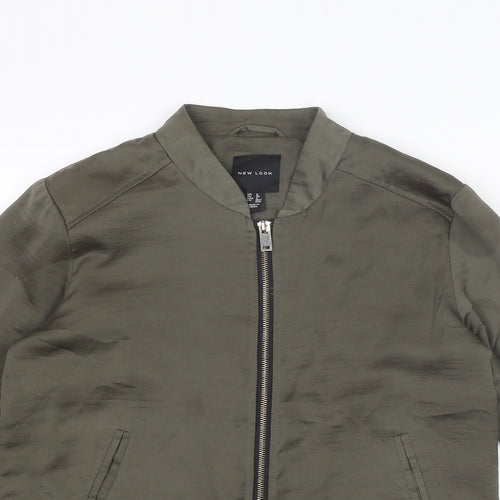 New Look Womens Green Bomber Jacket Jacket Size 8 Zip
