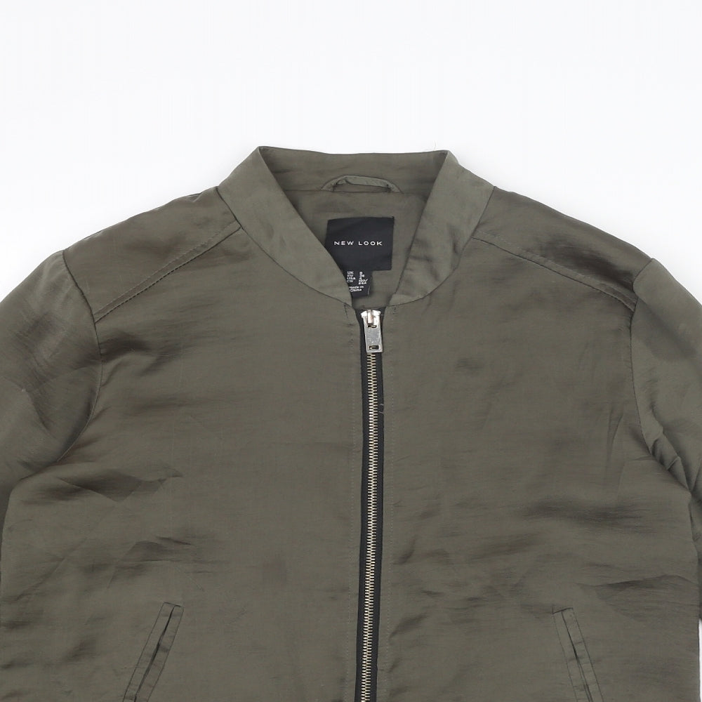 New Look Womens Green Bomber Jacket Jacket Size 8 Zip