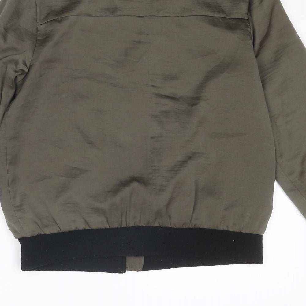 New Look Womens Green Bomber Jacket Jacket Size 8 Zip