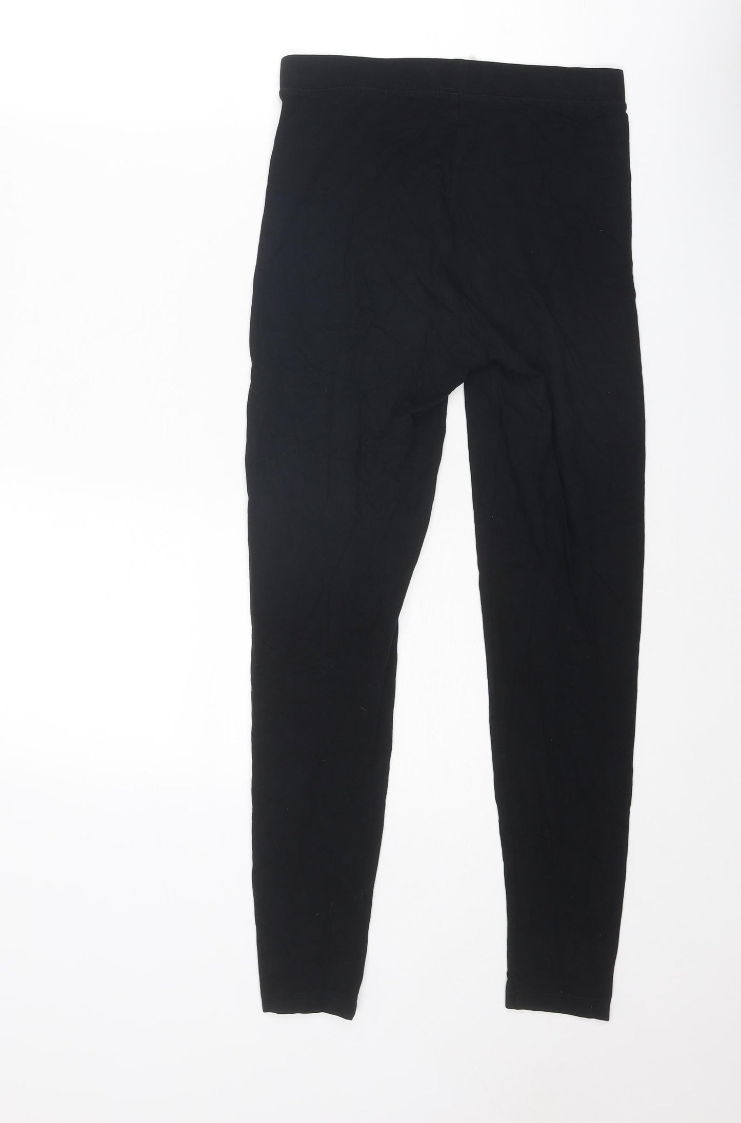 Marks and Spencer Womens Black Cotton Carrot Leggings Size 6 L25 in