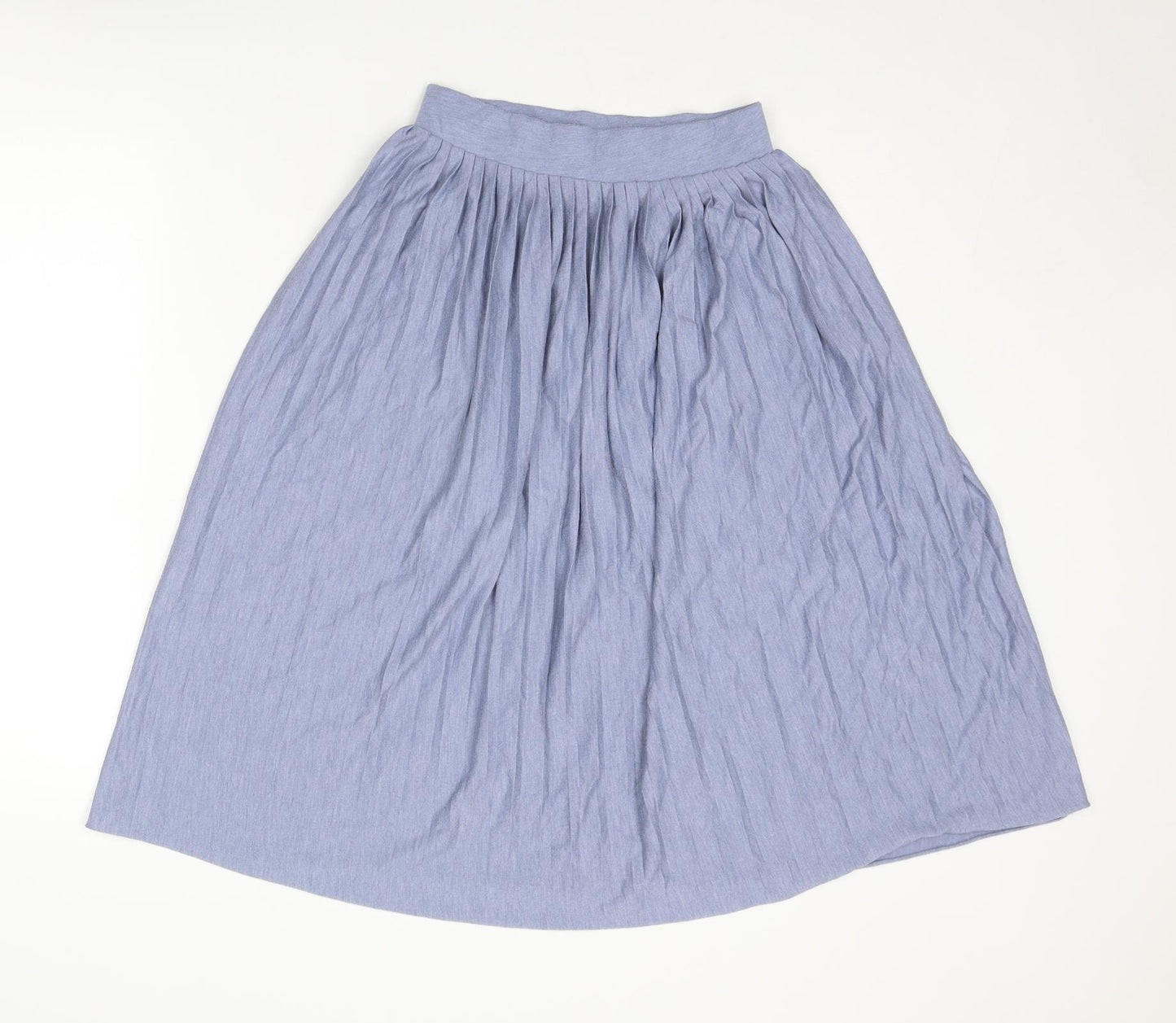 Pull&Bear Womens Blue Polyester Pleated Skirt Size S