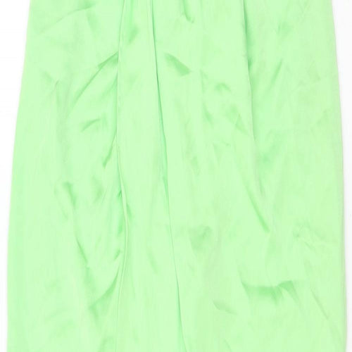 Zara Womens Green Polyester A-Line Skirt Size XS Zip