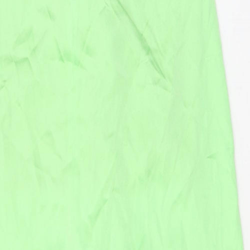 Zara Womens Green Polyester A-Line Skirt Size XS Zip