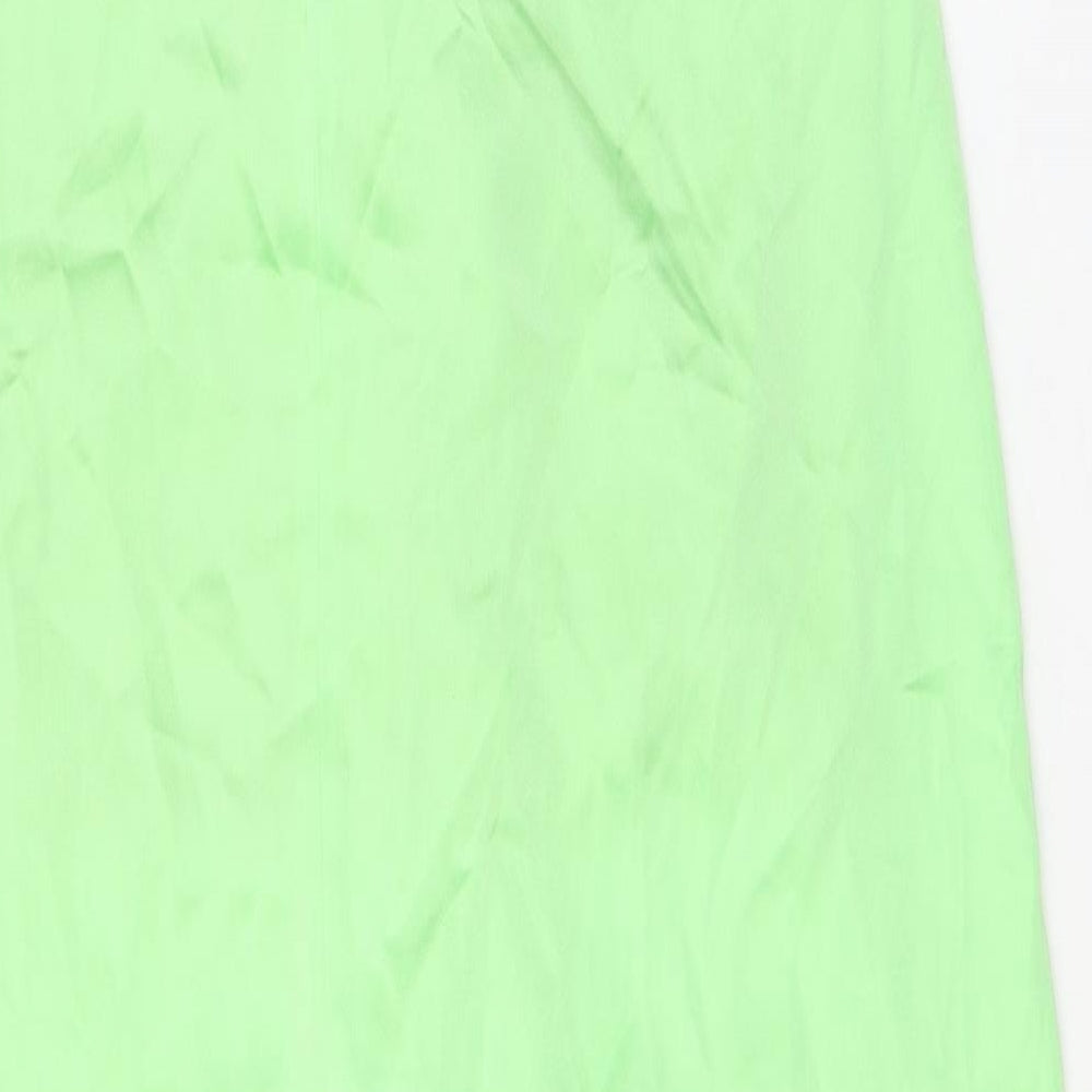 Zara Womens Green Polyester A-Line Skirt Size XS Zip