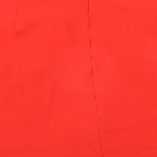 Marks and Spencer Womens Orange Polyester A-Line Skirt Size 12 Zip