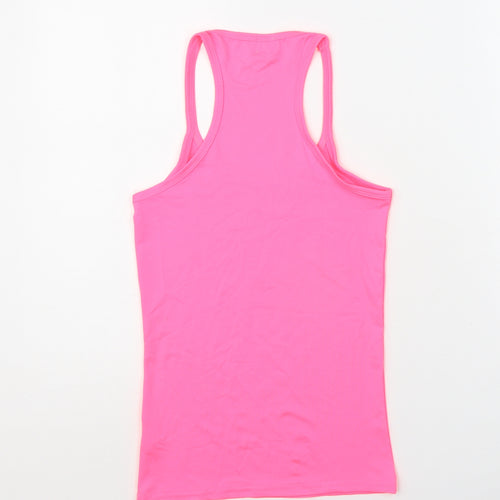 Crazy Chick Girls Pink Polyester Basic Tank Size 11-12 Years Scoop Neck Pullover