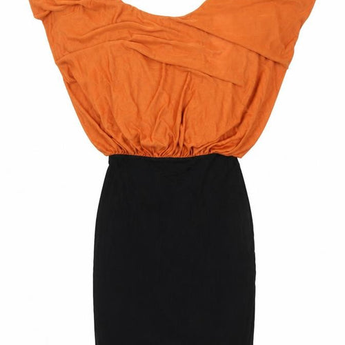 ASOS Womens Black Viscose Pencil Dress Size 8 Round Neck Zip