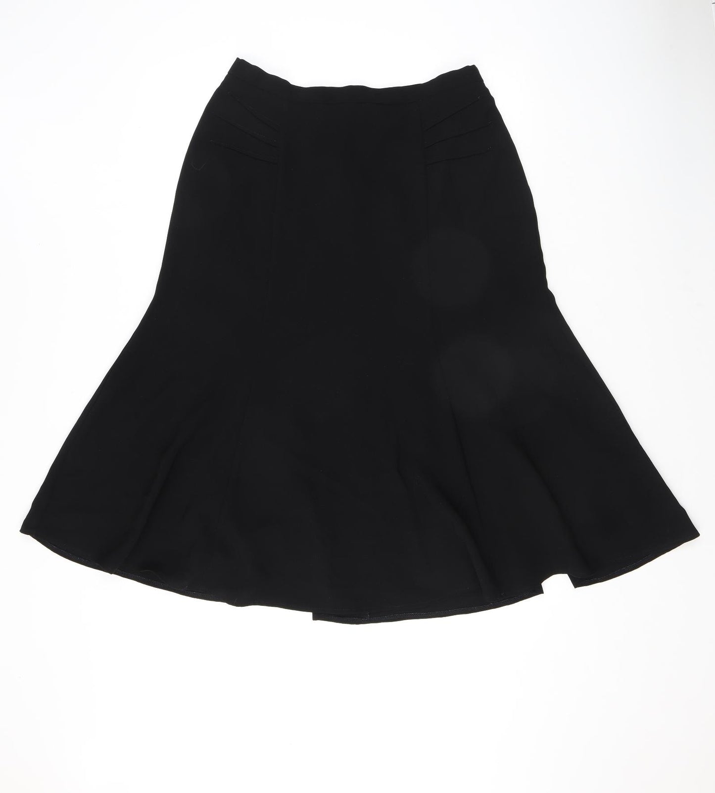 Eastex Womens Black Polyester Swing Skirt Size 14 Zip