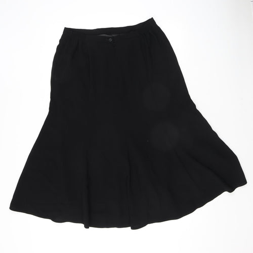 Eastex Womens Black Polyester Swing Skirt Size 14 Zip