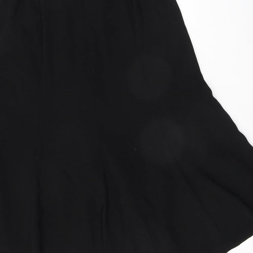 Eastex Womens Black Polyester Swing Skirt Size 14 Zip