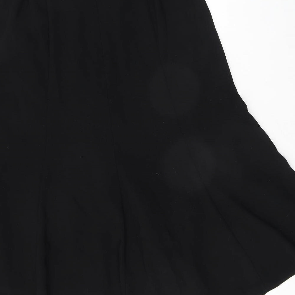 Eastex Womens Black Polyester Swing Skirt Size 14 Zip