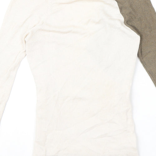 Armani Collezioni Womens Green V-Neck Polyester Pullover Jumper Size 16