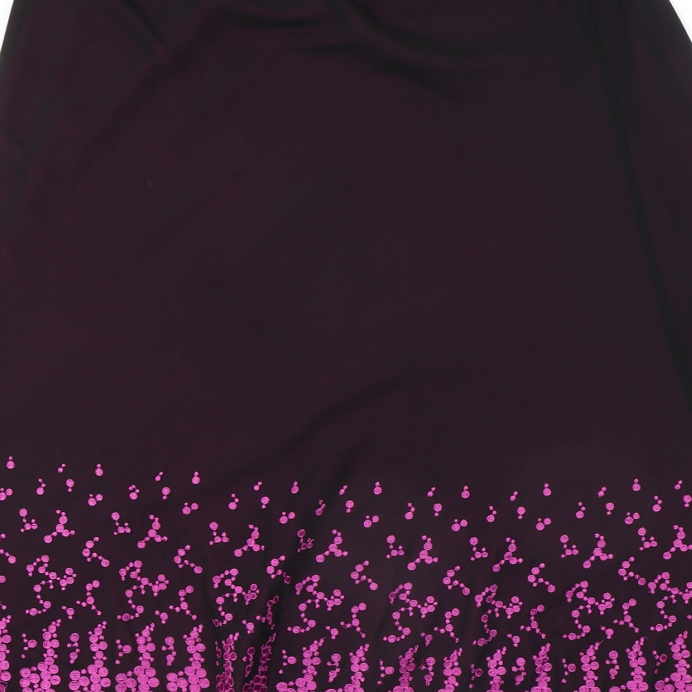 Jacques Vert Womens Black Geometric Polyester Swing Skirt Size 16