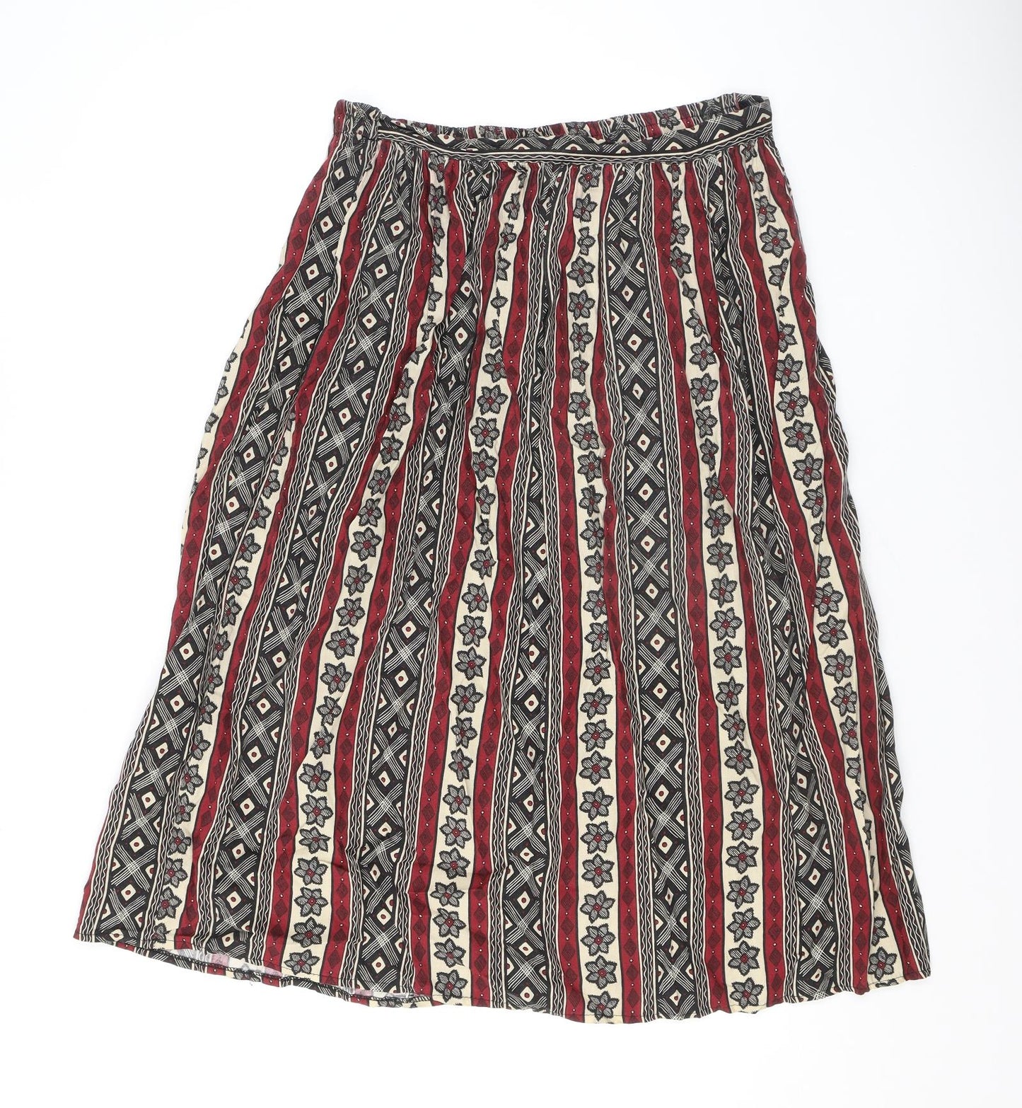 Extra Collection Womens Multicoloured Geometric Viscose Peasant Skirt Size 18