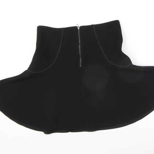 NEXT Womens Black Polyester Swing Skirt Size 10 Zip