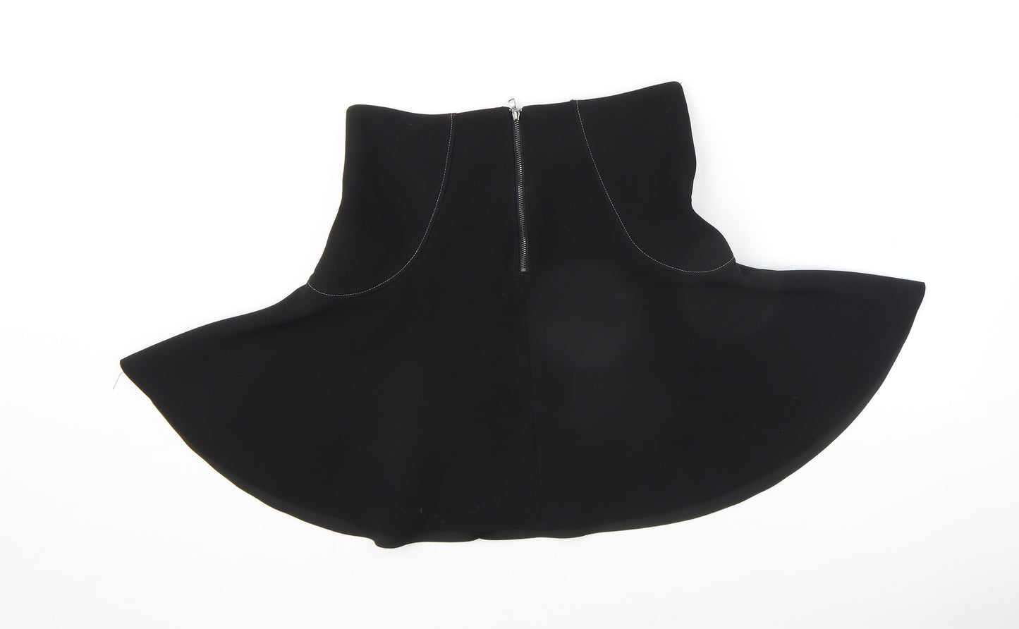 NEXT Womens Black Polyester Swing Skirt Size 10 Zip