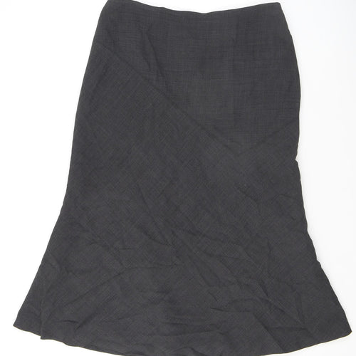 Precis Womens Grey Viscose A-Line Skirt Size 16 Zip