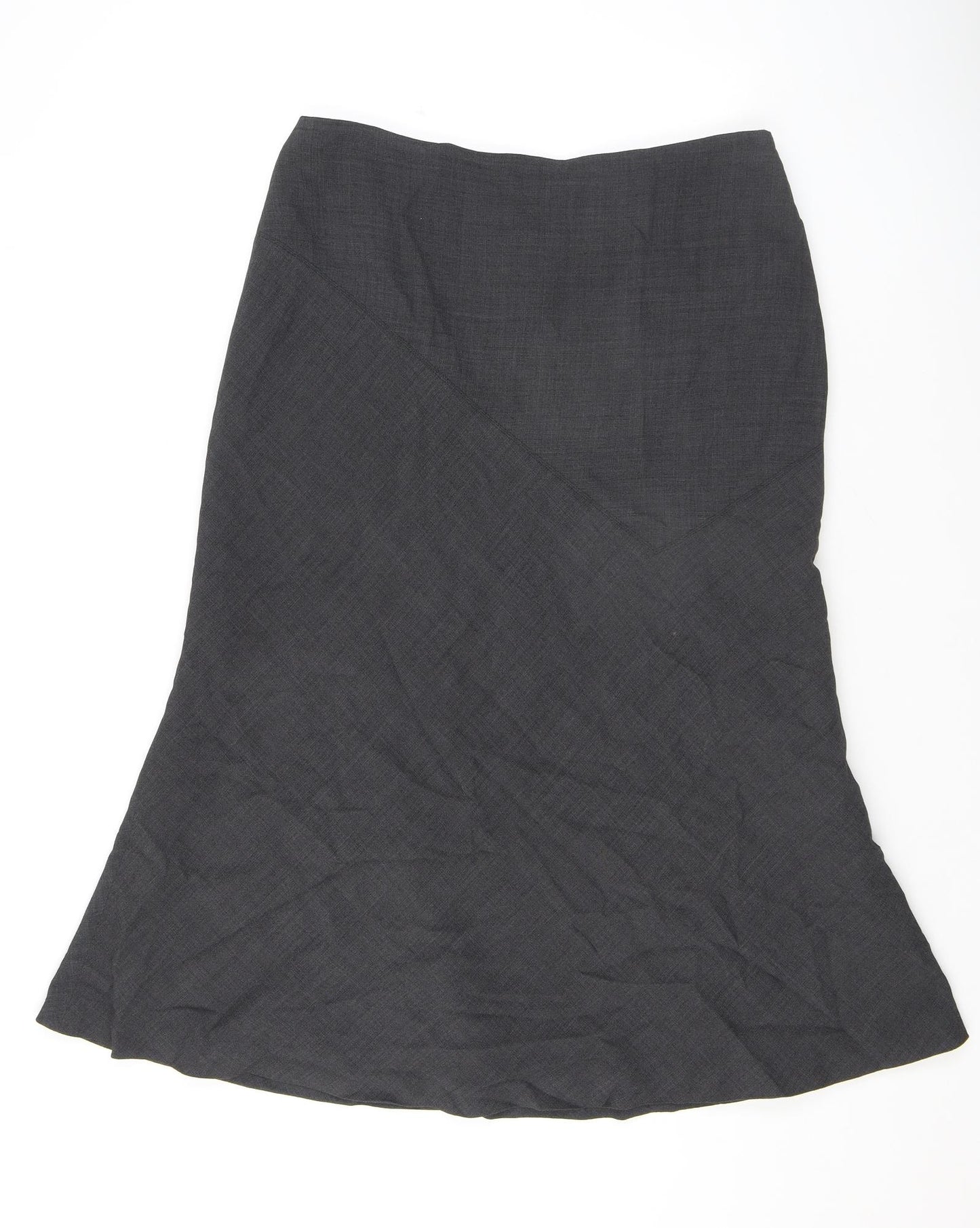 Precis Womens Grey Viscose A-Line Skirt Size 16 Zip