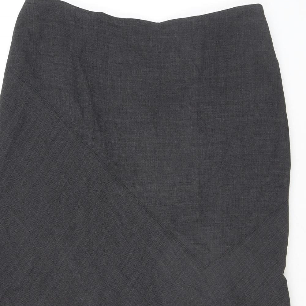 Precis Womens Grey Viscose A-Line Skirt Size 16 Zip