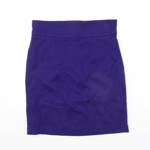 PAUL & JOE Womens Purple Acrylic A-Line Skirt Size 14 Zip