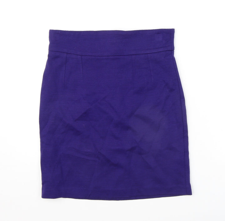 PAUL & JOE Womens Purple Acrylic A-Line Skirt Size 14 Zip