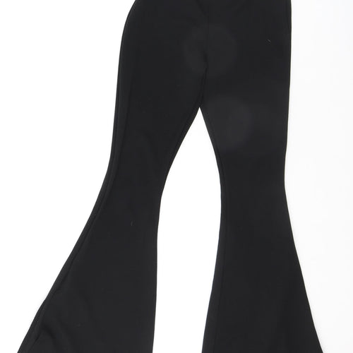Nasty Gal Womens Black Polyester Trousers Size 4 L32 in Extra-Slim
