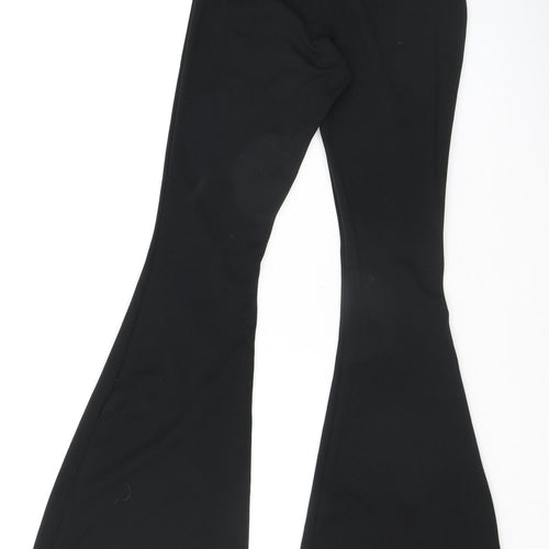 Nasty Gal Womens Black Polyester Trousers Size 4 L32 in Extra-Slim