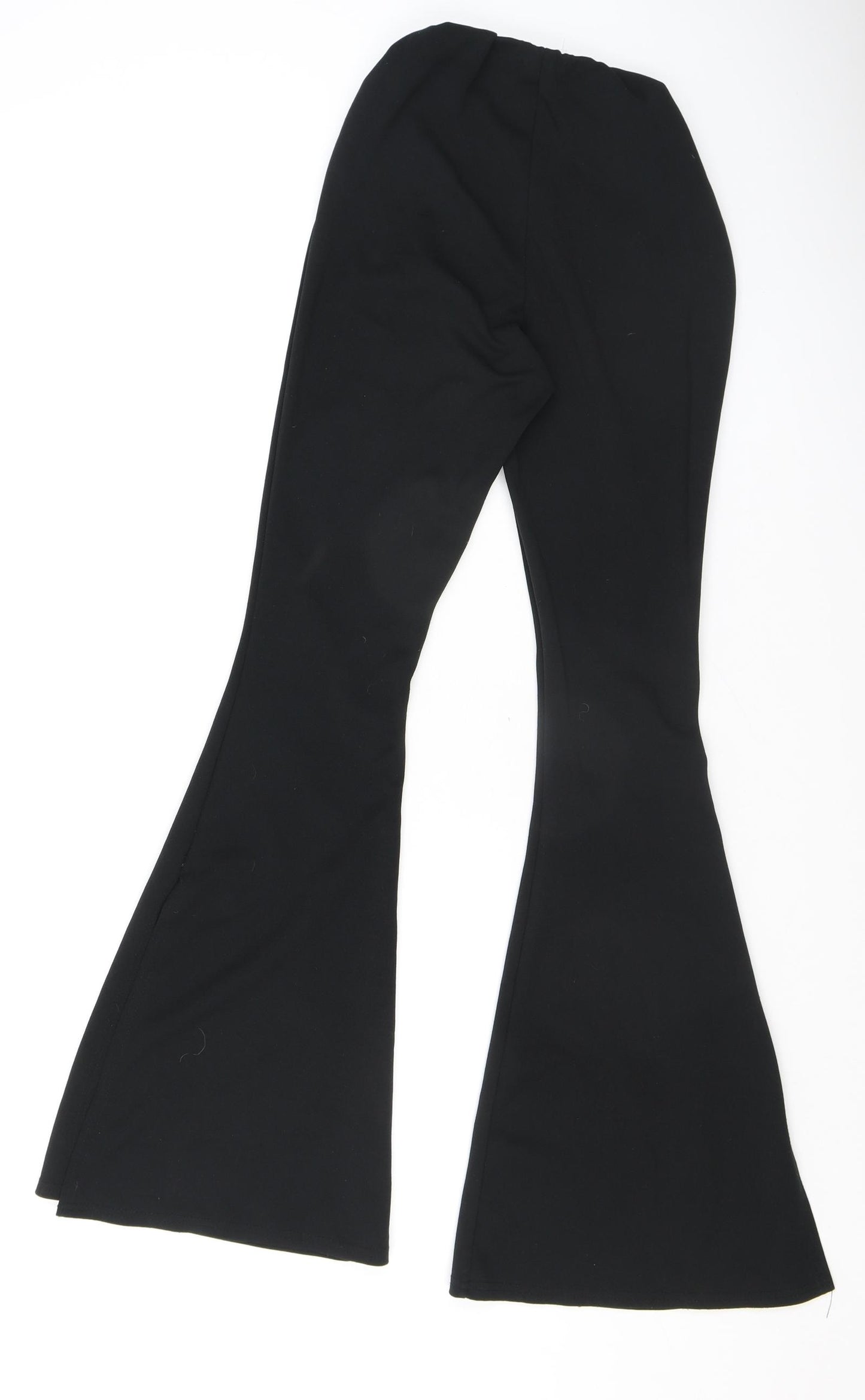 Nasty Gal Womens Black Polyester Trousers Size 4 L32 in Extra-Slim