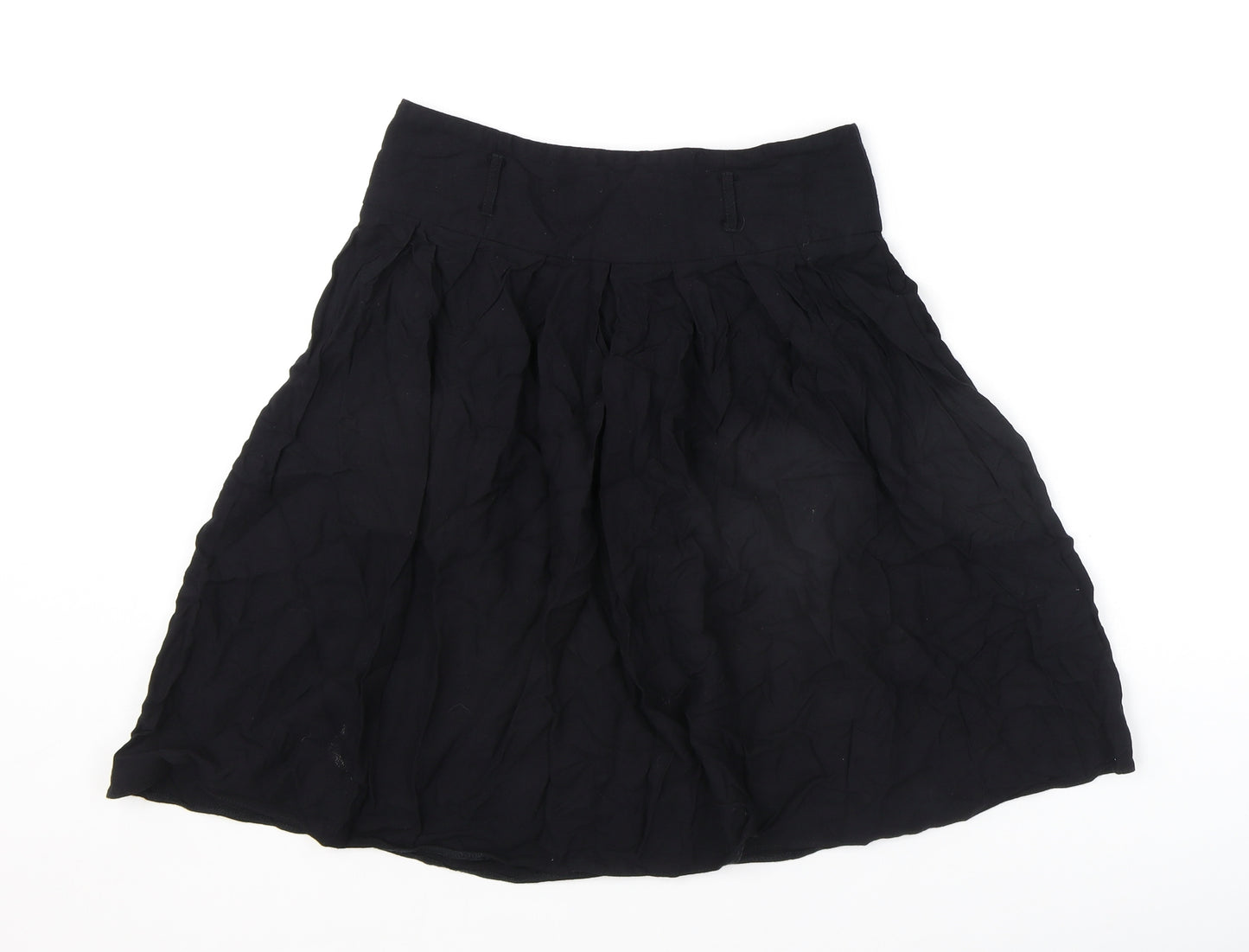 Dorothy Perkins Womens Black Viscose Swing Skirt Size 10 Zip
