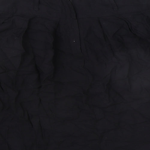 Dorothy Perkins Womens Black Viscose Swing Skirt Size 10 Zip
