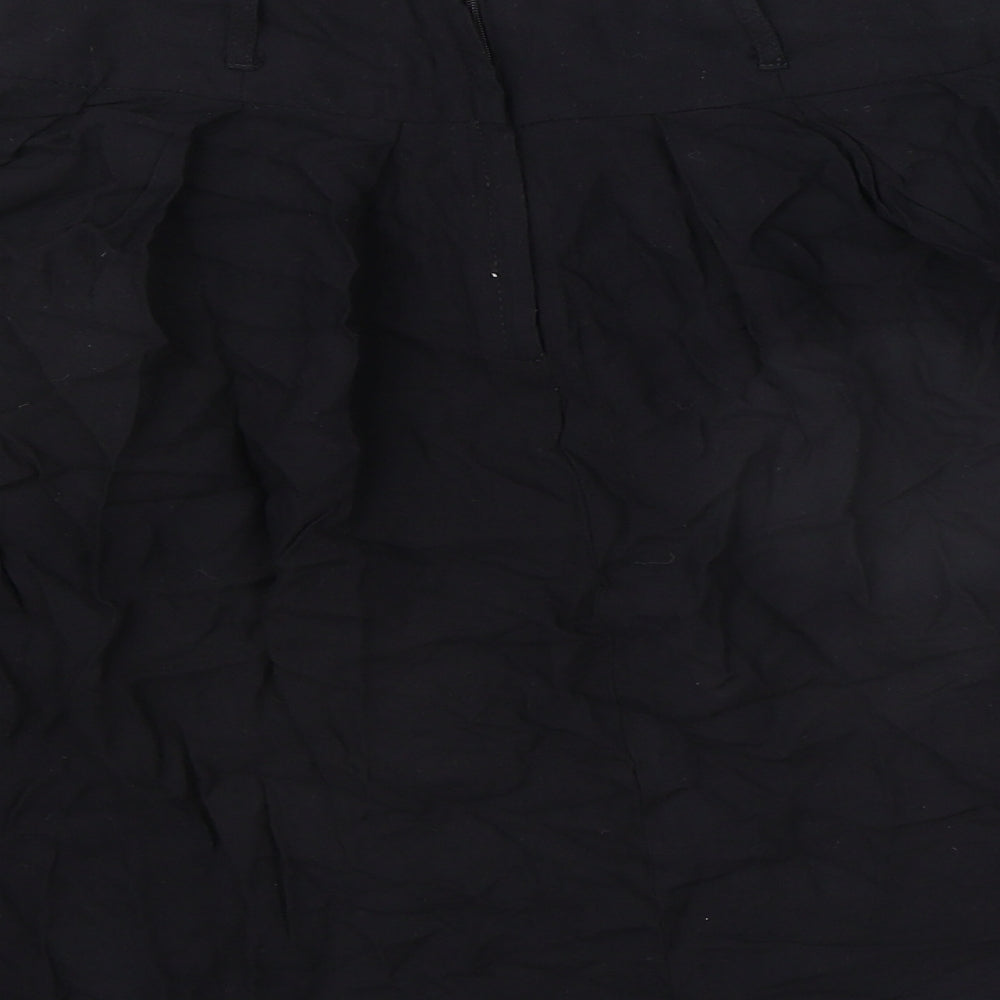 Dorothy Perkins Womens Black Viscose Swing Skirt Size 10 Zip