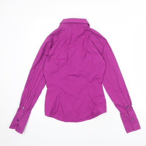 Ben Sherman Womens Purple Cotton Basic Button-Up Size XS Collared