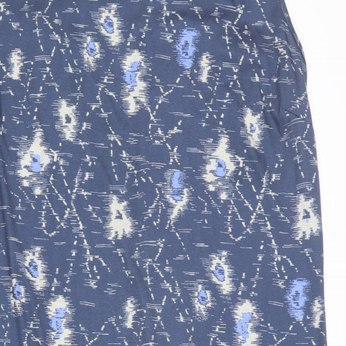 Emreco Womens Blue Geometric Polyester Maxi Size 20 Boat Neck Button