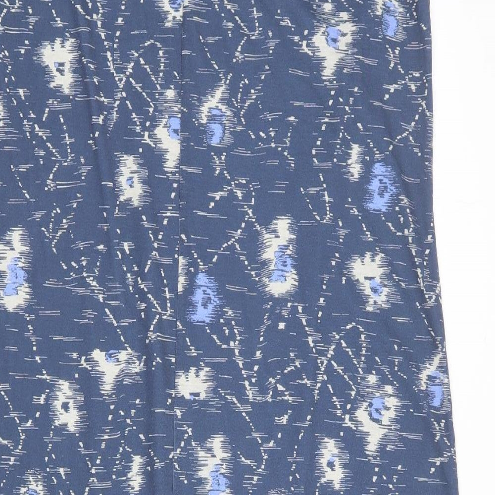 Emreco Womens Blue Geometric Polyester Maxi Size 20 Boat Neck Button