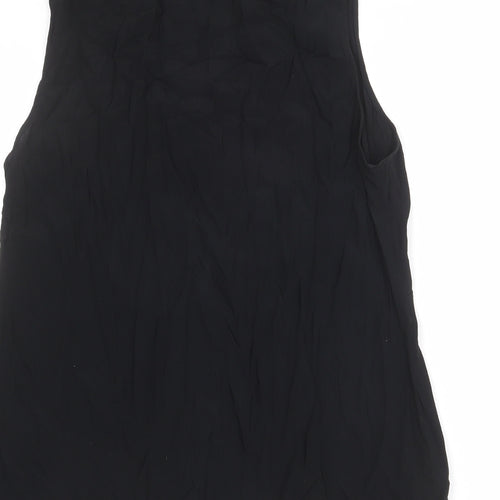 NEXT Womens Black Viscose Basic Button-Up Size 18 V-Neck