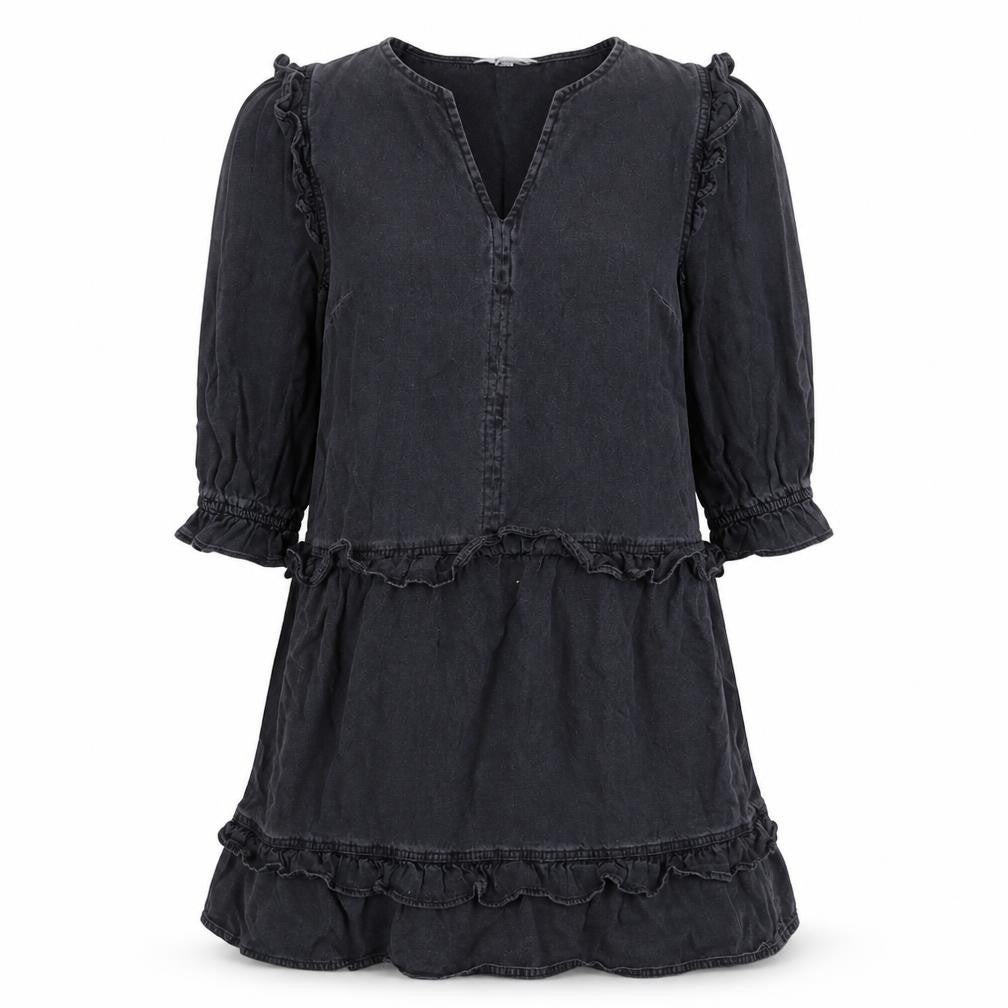 Front view of Tu women’s grey cotton trapeze & swing, size UK 10, v-neck pullover