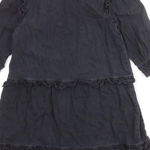 TU Womens Grey Cotton Trapeze & Swing Size 10 V-Neck Pullover