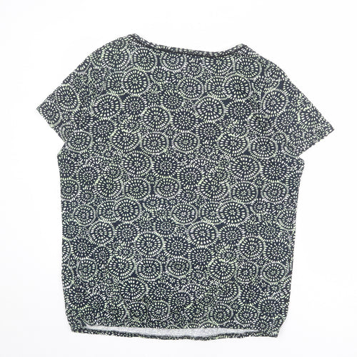 Debenhams Womens Multicoloured Geometric 100% Cotton Basic T-Shirt Size 18 Round Neck