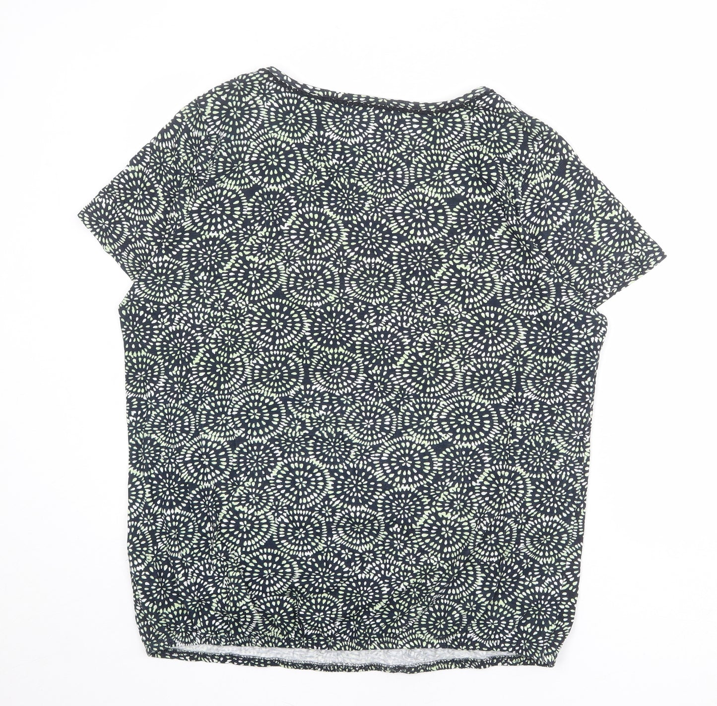 Debenhams Womens Multicoloured Geometric 100% Cotton Basic T-Shirt Size 18 Round Neck