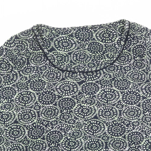 Debenhams Womens Multicoloured Geometric 100% Cotton Basic T-Shirt Size 18 Round Neck