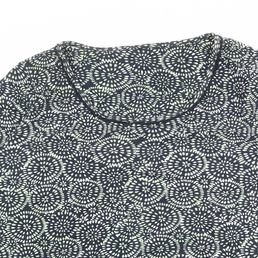 Debenhams Womens Multicoloured Geometric 100% Cotton Basic T-Shirt Size 18 Round Neck