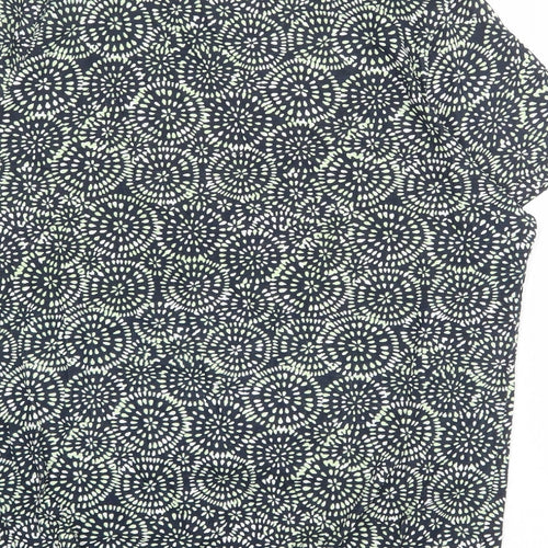 Debenhams Womens Multicoloured Geometric 100% Cotton Basic T-Shirt Size 18 Round Neck
